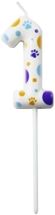 Kandelo Number Dog Paw Birthday Candles 1 White