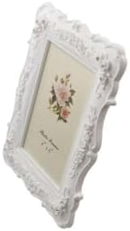 White Vintage Resin Picture Frame 6 Inch