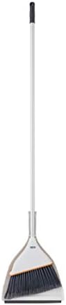 Superio Angle Broom with Clip-On Dustpan Set Soft Gray