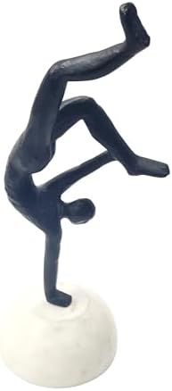 11 Inch Metal Man Sculpture Black Marble Base