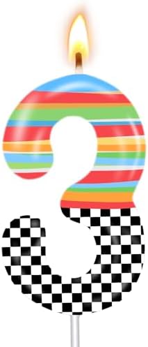 Number 3 Racing Car Birthday Candle Monster Truck Theme