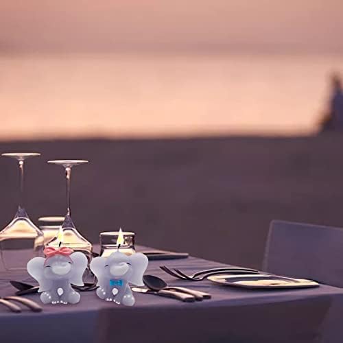 2PCS Cute Elephant Candles Handmade Birthday Anniversary Decor