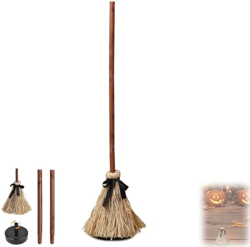 Animated Halloween Broom with LED Lights