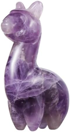 Amethyst Alpaca Crystal Statue - 2 Inch Cute Home Decor Figurine