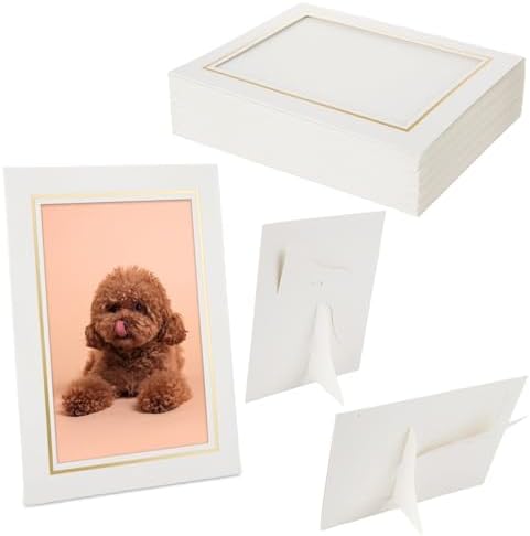 50 Pack 5x7 Inch Paper Picture Frames with Easel Display
