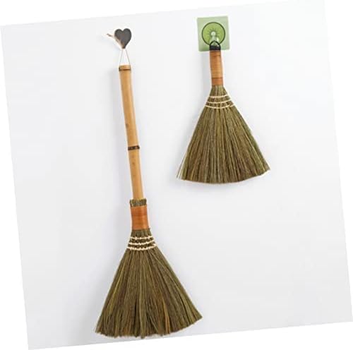 Natural Whisk Broom with Wood Handle for Indoor Cleaning