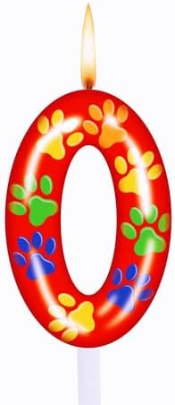 TGBYHN Number 0 Dog Paw Birthday Candles