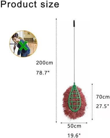 Heavy-Duty Push Broom with 78-Inch Handle for Courtyards and Garages