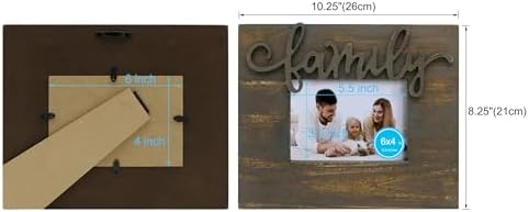 6x4 Wood Picture Frame with HD Glass - Distress Brown