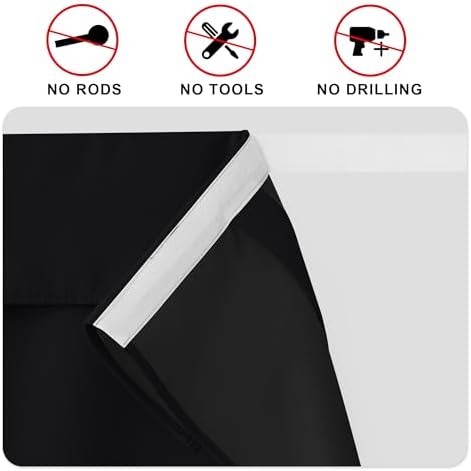 RYB HOME Blackout Curtain for Glass Windows 1 Panel W26xL69