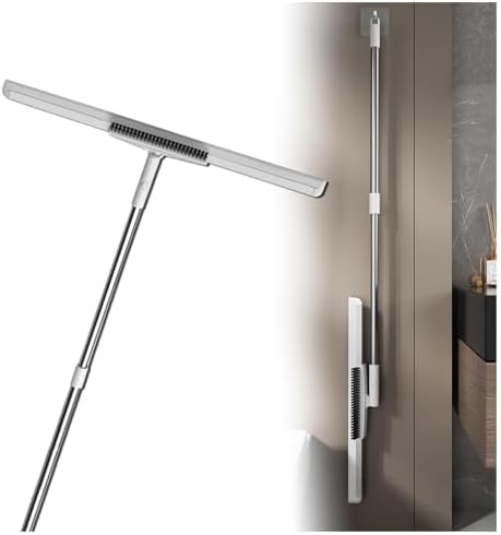Silicone Broom with Squeegee 49 Adjustable Handle Magic Sweeper