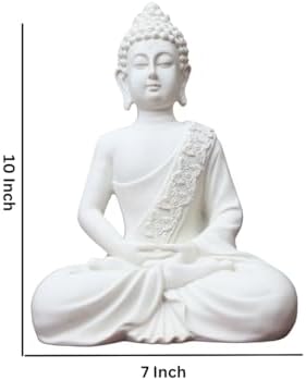 The Advitya White Buddha Statue Resin 105inch