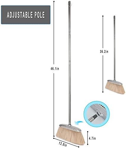 VOOWO 46 Heavy Duty Broom with Stainless Steel Handle