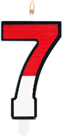 XIHIRCD Cartoon Red White Number 7 Birthday Candle
