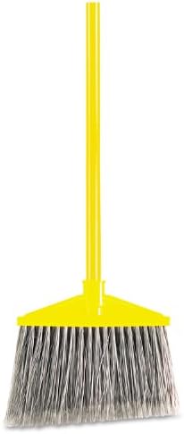 Rubbermaid Gray Angled Broom with Yellow Vinyl Handle 1