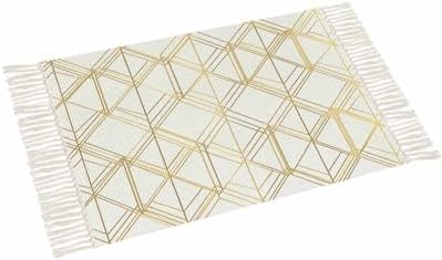 SEVENBAbu Golden Geometric Area Rug 4x6