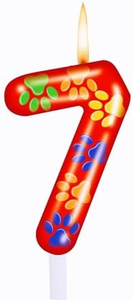 TGBYHN Number 7 Dog Paw Birthday Candles 1