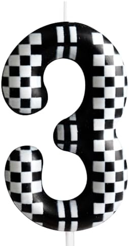 Number 3 Racing Cars Birthday Candle Cake Topper