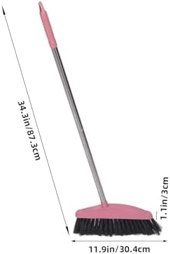 Luxshiny Pink Angle Broom for Indoor Cleaning