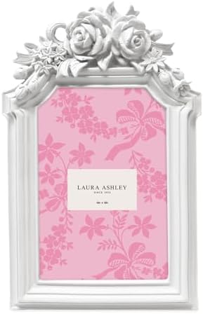 Laura Ashley 4x6 Rosette Crown Picture Frame With Easel Hook