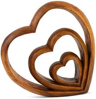 G6 Collection Handmade Wooden Heart Sculpture Statue
