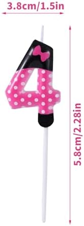 Pink Black Cartoon Mouse 4 Birthday Candle