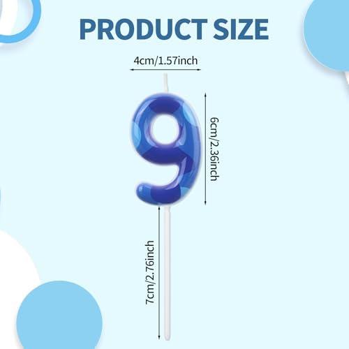 Blue Anime Space Number Birthday Candle for Kids
