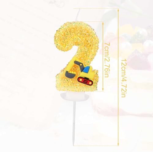 Yellow Truck Birthday Candle with Toy and Tray