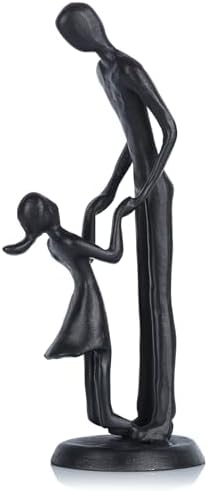 Father Daughter Figurine - Iron Dad and Daughter Sculpture