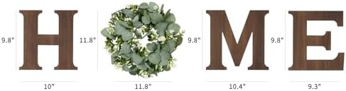 Mkono Farmhouse Wall Sign with Artificial Eucalyptus