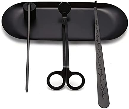 4 Piece Candle Care Tool Set Matte Black Stainless Steel