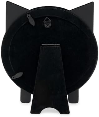 Isaac Jacobs 5x5 Cat Picture Frame with Ears Black Velvet