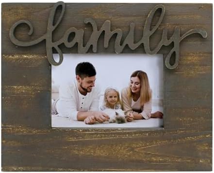 6x4 Wood Picture Frame with HD Glass - Distress Brown