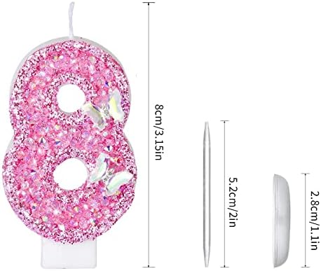 Pink Birthday Candles with 3D Butterfly Design