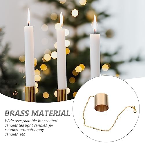 Ciieeo Brass Candle Snuffer with Chain and Cover