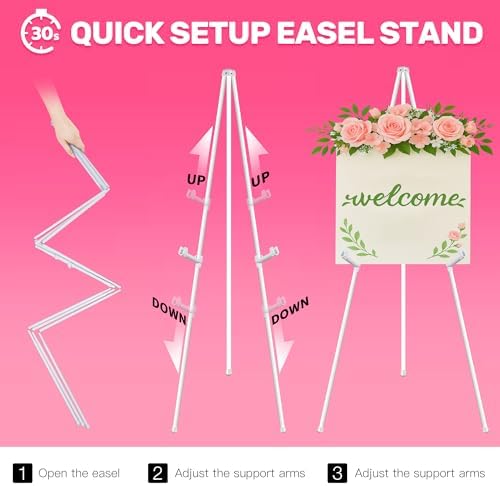VAIIGO 3 Pack White Easel Stand for Sign Poster Display