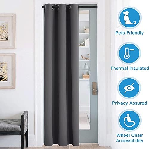 RYB HOME Doorway Curtain Panel 42x80 Inches Grey