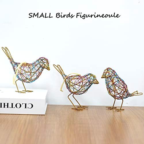 Modern Table Decor Set of 3 - Handmade Metal Bird Sculptures