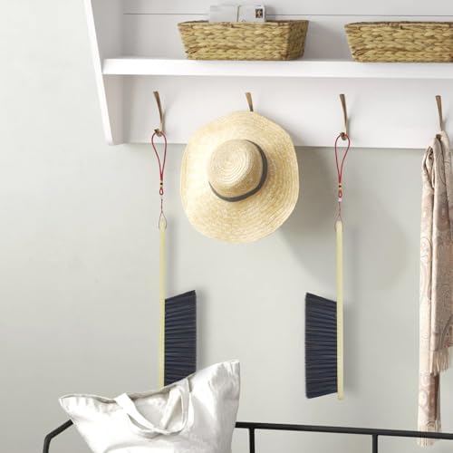 2 Piece Wooden Hand Broom with Soft Bristles for Home Cleaning 1