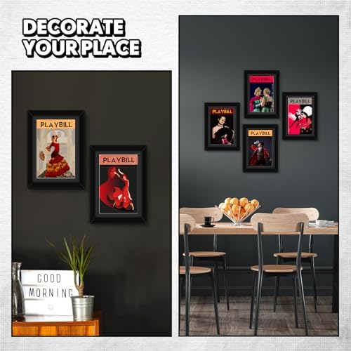 4 Pcs Black Theatre Bill Frame with Stand and Hanger