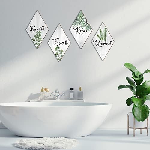 Jetec 4 Pcs Rustic Wooden Decor Signs