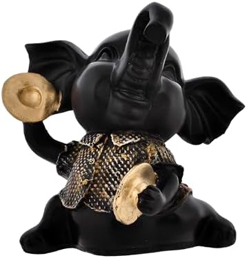 Handmade Resin Elephant Musical Instrument Sculpture for Home Decor