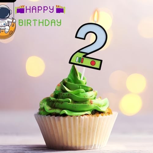 OGnomiFX Astronaut Robot Toy Cartoon Birthday Candle