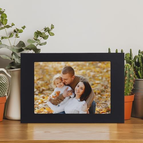 50 Pack 4x6 Black Paper Picture Frames with Easel