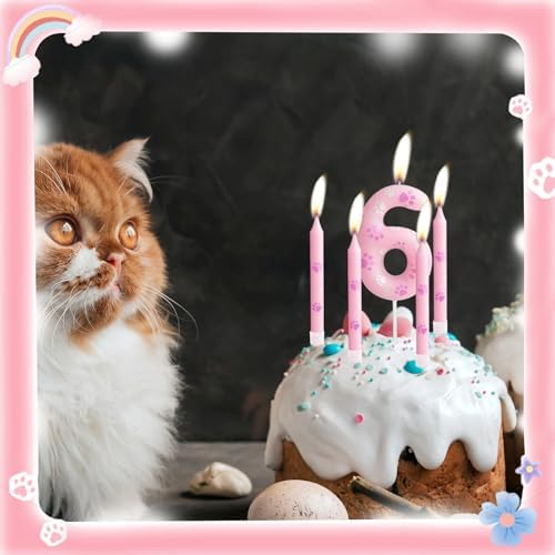 FUNCANDLE Dog Paw Number 4 Birthday Candles with 12 Pieces