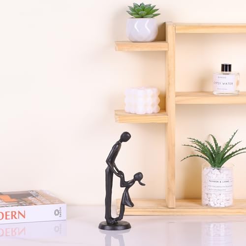 Father Daughter Figurine - Iron Dad and Daughter Sculpture