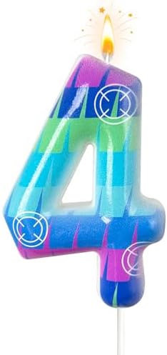 Video Game Birthday Candles with Number 9 Design