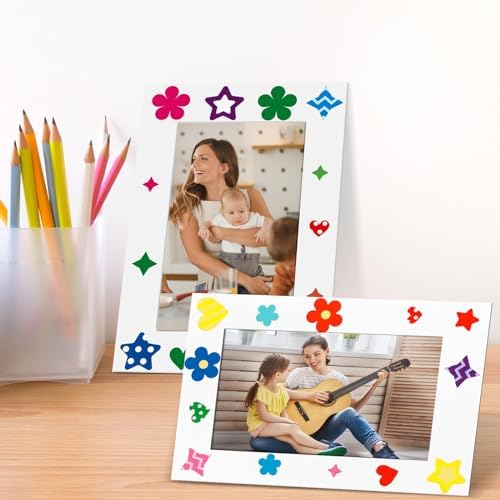 150 Pcs White Paper Frames with Stickers for Kids DIY