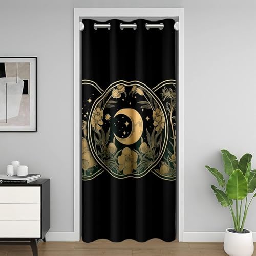 Feelyou 3D Printed Door Curtain 52x84 Inch Bohemian Floral Design