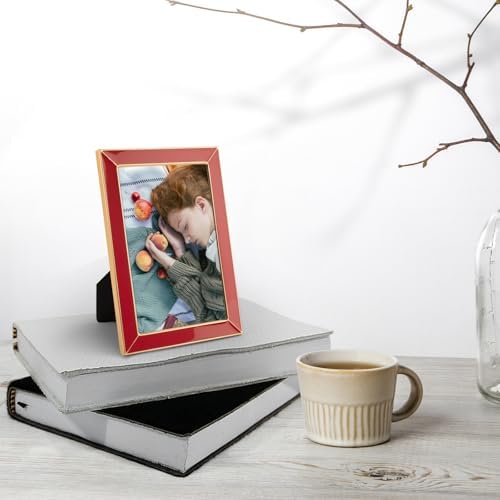 Frametory 4x6 Gold Metal Edge Enamel Frame Set of 2